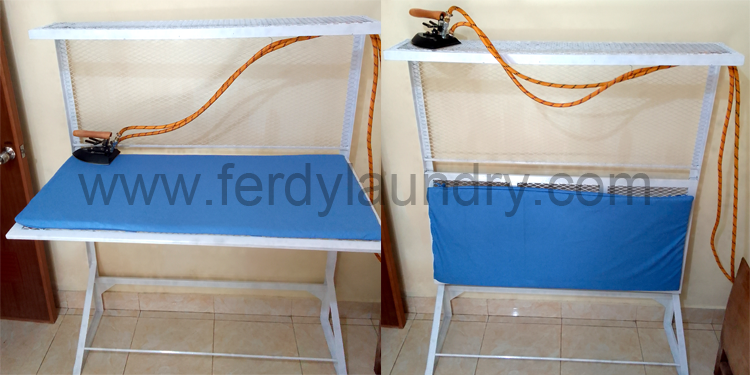 Meja dan perlengkapan laundry custom mengikuti desain ruang minimalis